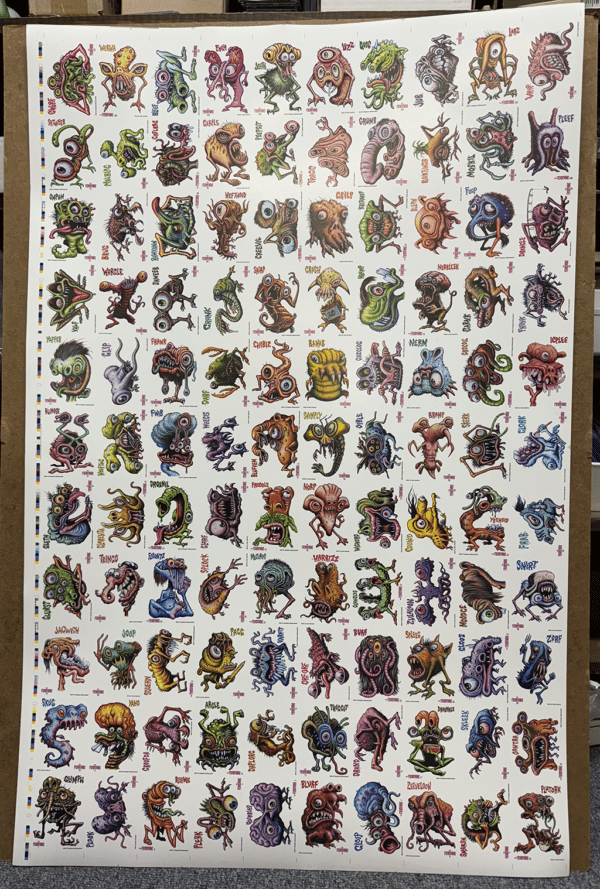 Fiendening uncut sticker sheet