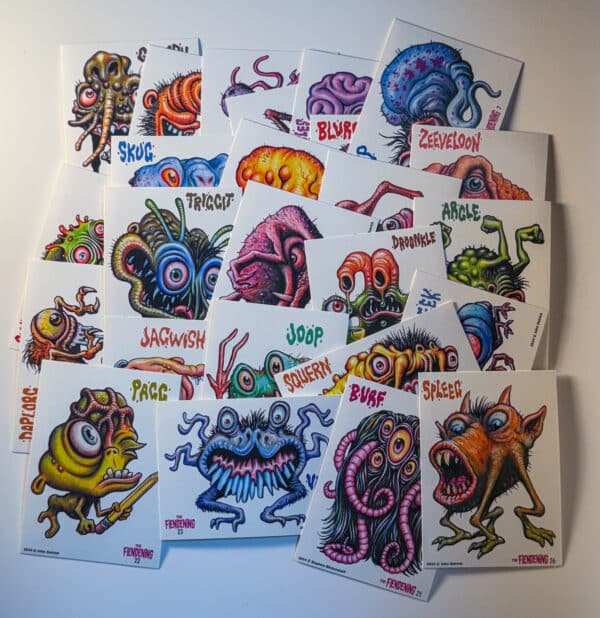 Some of the 110 different stickers